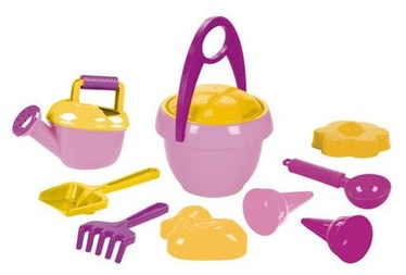 Liivakasti mänguasjade komplekt Lena 05421, kollane/roosa/violetne