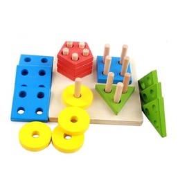 Various Wood Shape Puzzle 15x15x5.5cm