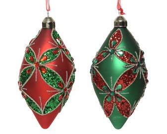 Ziemassvētku eglītes rotaļlieta Kaemingk 062407, sarkana/zaļa/daudzkrāsains, 120 mm, 2 gab.