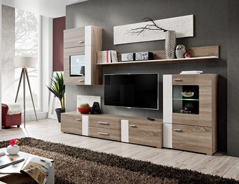 ASM Aleppo Living Room Wall Unit Set Truffle Oak