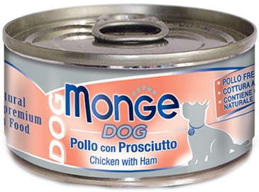 Monge Dog Chicken With Ham 95g
