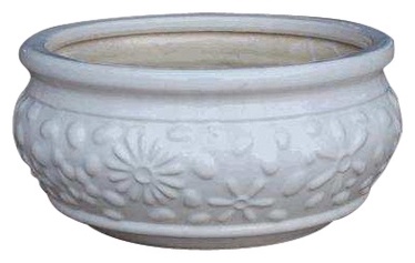 Цветочный горшок Domoletti IP13-654 D25 H13, керамика, Ø 25 см, белый