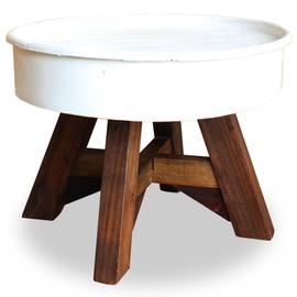 Kafijas galdiņš VLX Secondary Light, brūna/balta, 600 mm x 600 mm x 450 mm