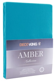 Palags DecoKing Amber, zila, 160x200 cm, ar gumiju