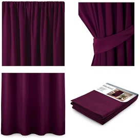 Nakts aizkari AmeliaHome Pleat Blackout, violeta, 140 cm x 245 cm