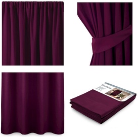 Blackout aizkari AmeliaHome Pleat Blackout, violeta, 140 cm x 245 cm