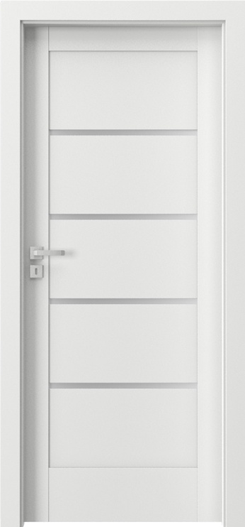 Полотно межкомнатной двери Porta Verte Home G4 Verte Home G4, правосторонняя, белый, 203 x 84.4 x 4 см
