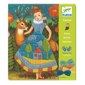 Djeco Needlework Wool Drops Stich Dress Canvas