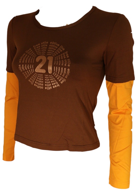 Футболка с длинными рукавами Bars Womens Long Sleeve Shirt Brown/Yellow 135 S