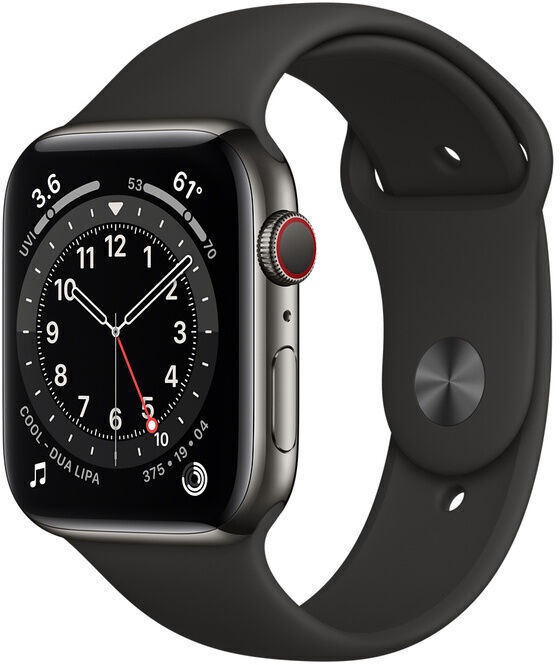 Умные часы Apple Watch 6 GPS + Cellular 44mm, черный