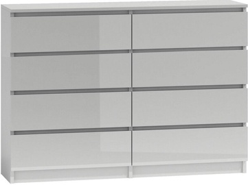 Top E Shop Malwa M8 Chest of 8 Drawers 140cm Gloss White
