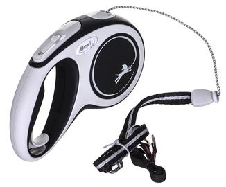Automātiskā pavada Flexi Comfort M, balta, 5 m