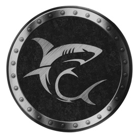 Peles paliktnis White Shark, 250 mm x 250 mm x 3 mm, melna/pelēka