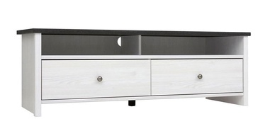 TV galds Porto, brūna/balta, 128.5 cm x 44.5 cm x 44 cm