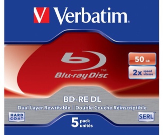 Накопитель данных Verbatim BD-RE DL 2X 50GB 5pcs Jewel Case