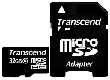 Mälukaart Transcend 32GB Micro SDHC Class 10 + Adapter, 32 GB