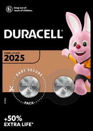 Батарейка Duracell DURSC81, CR2025, 3 В, 2 шт.