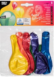 Pap Star Balloons 6pcs Metallic
