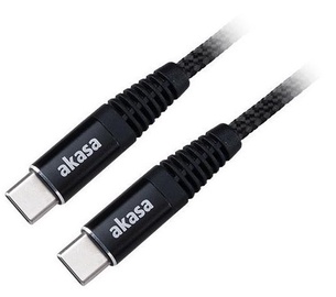 Кабель Akasa USB Type-C, 1 м, черный