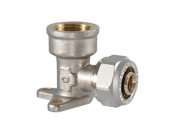 Cauruļvadu sistēma TDM Brass 530023N/1080SAV, 90 °, 1/2 collas – Iekšējā vītne/18 mm – Savelkama, misiņš/nikelis