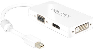 Разветвитель Delock Mini Display port male, VGA / HDMI / DVI female, 0.15 м, белый