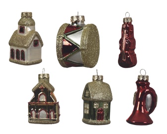 Ziemassvētku eglītes rotaļlieta Decoris 129528, zelta/sarkana
