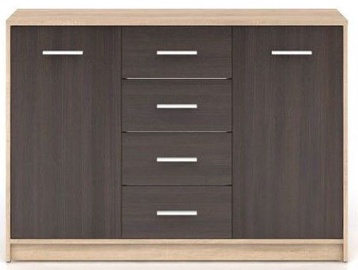 Komoda Black Red White Nepo Plus Sonoma Oak/Wenge