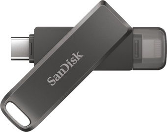 USB zibatmiņa SanDisk iXpand Luxe, pelēka, 128 GB