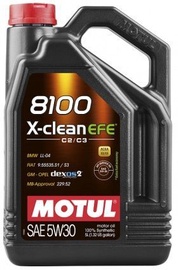 Машинное масло Motul 8100 X-Clean EFE C2/C3 5W - 30, синтетический, для легкового автомобиля, 5 л