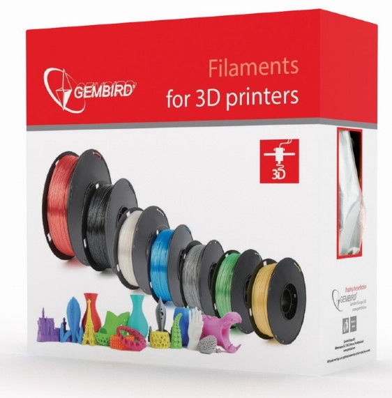 Расходные материалы для 3D принтера Gembird 3DP-PLA Natural, 330 м, белый