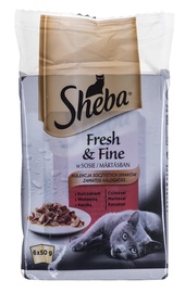 Sheba Fresh & Fine Mini Meat In Sauce 6x50g