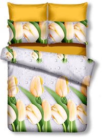 Gultas veļas komplekts DecoKing Emerald, dzeltena/zaļa/pelēka, 200x220/80x80 cm