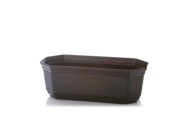 Puķu pods Uniplastex UKOR, plastmasa, 24 cm, Ø 24 cm x 11.3 cm, tumši brūna