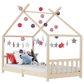 Детская кровать VLX Solid Pine Wood 283365, коричневый, 166x88 см