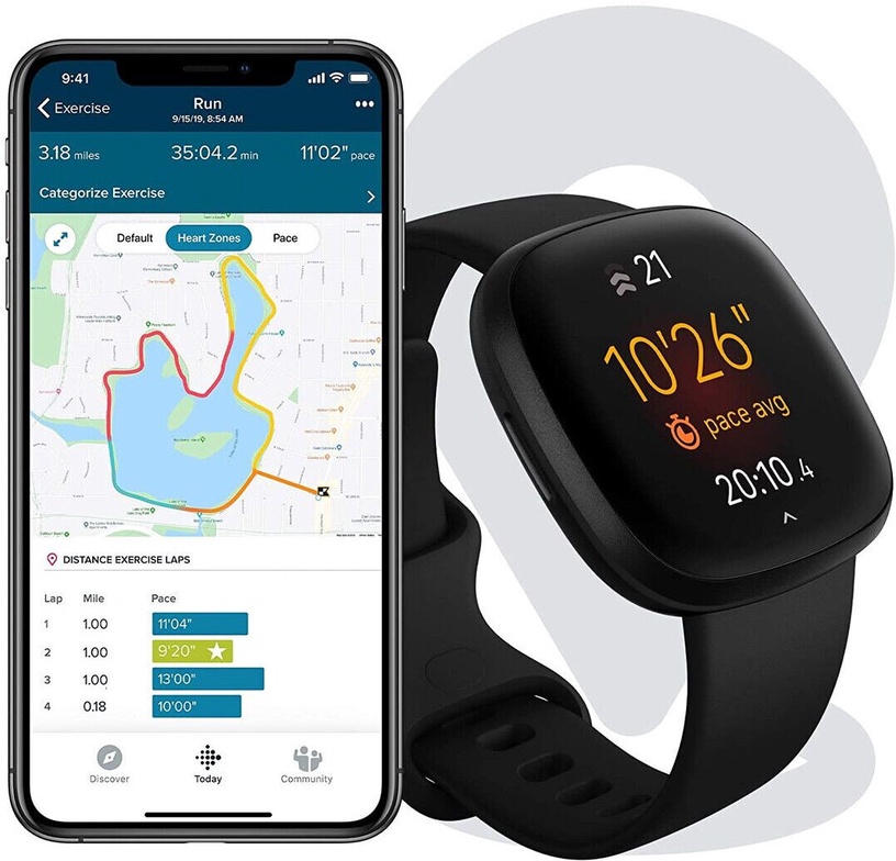 Nutikell Fitbit Versa 3, must