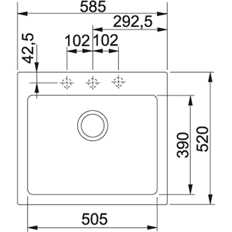 Кухонная раковина Franke Maris MRG 610 - 58, гранит, 58.5 см x 52 см x 19.5 см