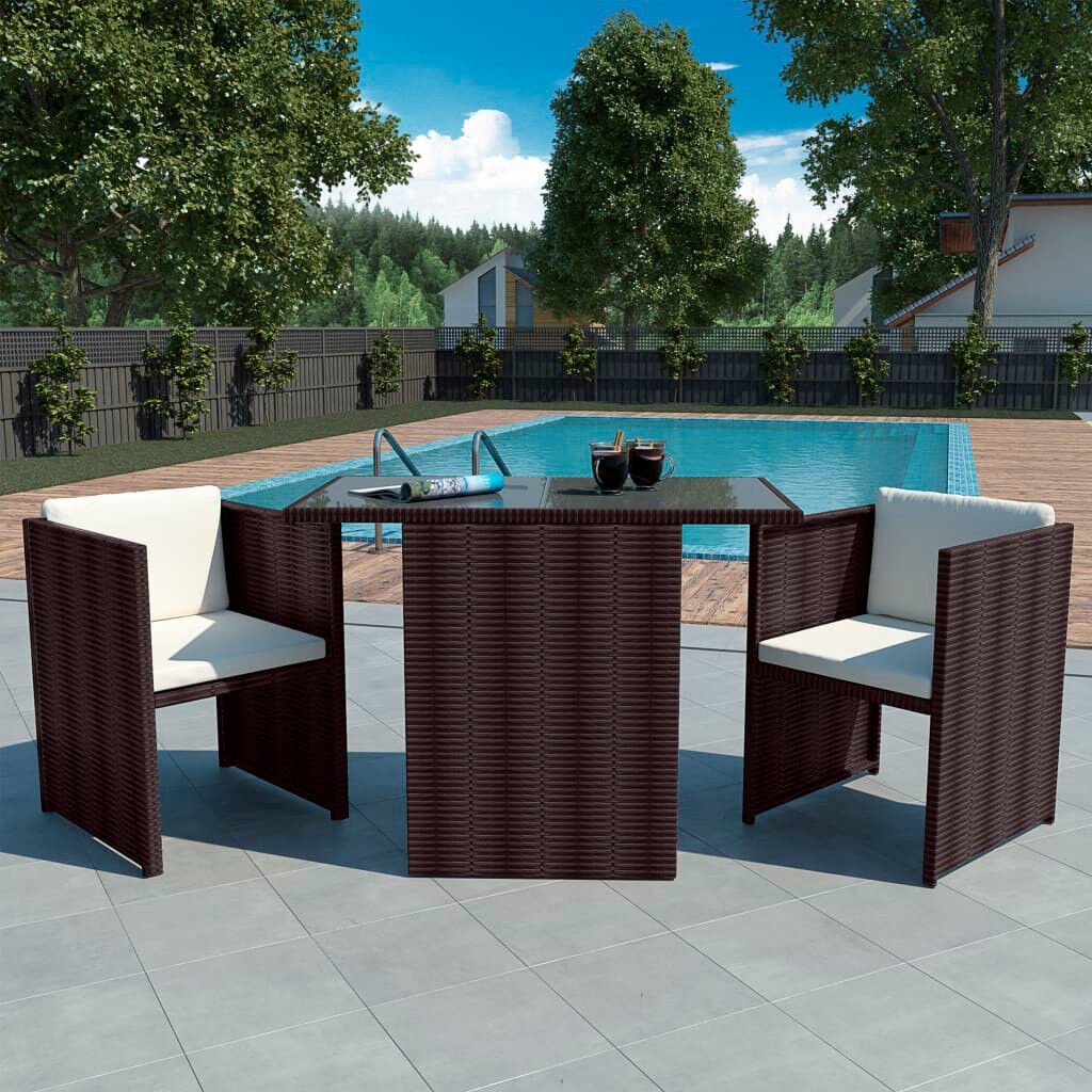 3 piece bistro set with cushions