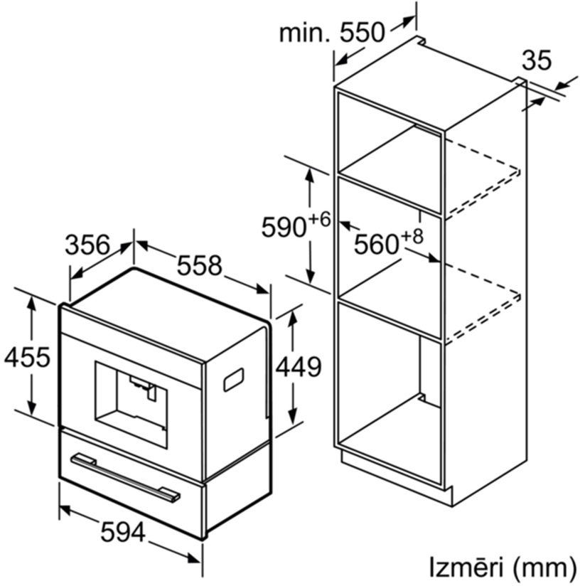Iebūvēts automātiskais kafijas automāts Bosch CTL636ES1