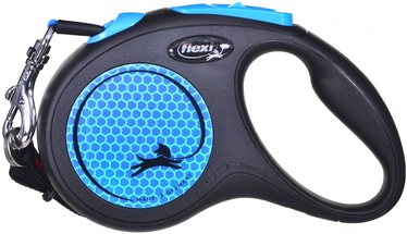 Siksna Flexi New Neon, zila/melna, 5 m