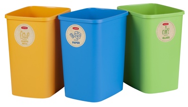 Atkritumu tvertne Curver, zila/dzeltena/zaļa, 25 l