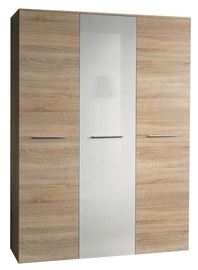 Skapis ASM Big Sonoma Oak/White Gloss Door, 135x55x190 cm