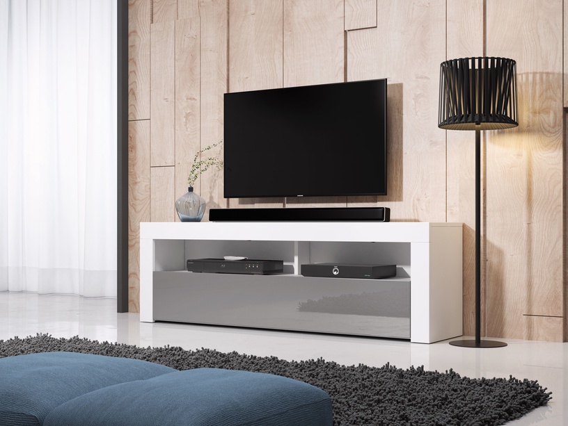TV staliukas, baltas/pilkas, 160 cm x 35 cm x 50 cm