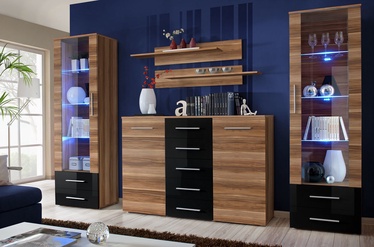 ASM Galino D Wall Unit Plum/Black Gloss/Plum