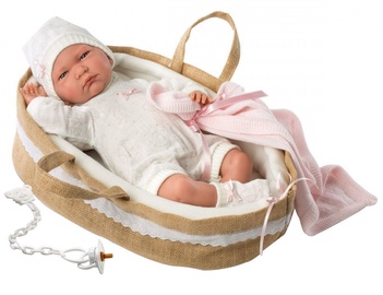Llorens Doll Newborn Lala In Basket 42cm 74044