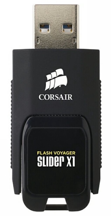 USB zibatmiņa Corsair Voyager Slider X1, melna, 128 GB
