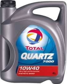 Motoreļļa Total Quartz 7000 10W - 40, sintētiskais, vieglajam auto/mototehnikai/kravas automašīnām, 4 l