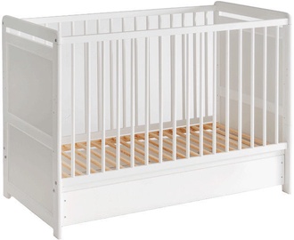 Kūdikio lovytė viengulė ASM Tymek Plus, balta, 56 x 124 cm