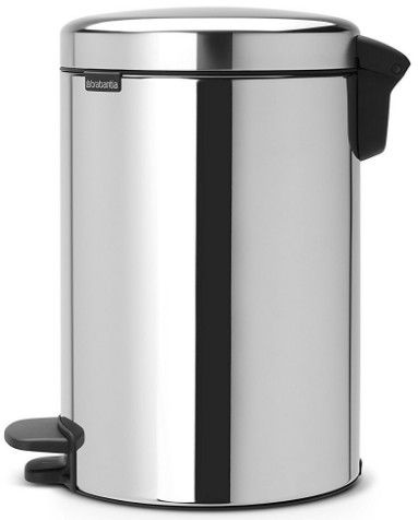 Мусорное ведро Brabantia NewIcon, серебристый/черный/серый, 12 л, 40 см x 24 см