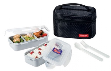 Lock&Lock Food Bag With 2 Containers 510ml And Bottle/Black