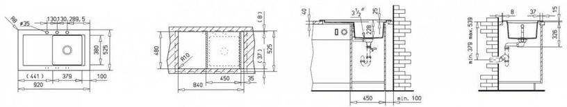 Köögivalamu Teka Aura 45B TG, kivi, 92 cm x 52.5 cm x 22.8 cm